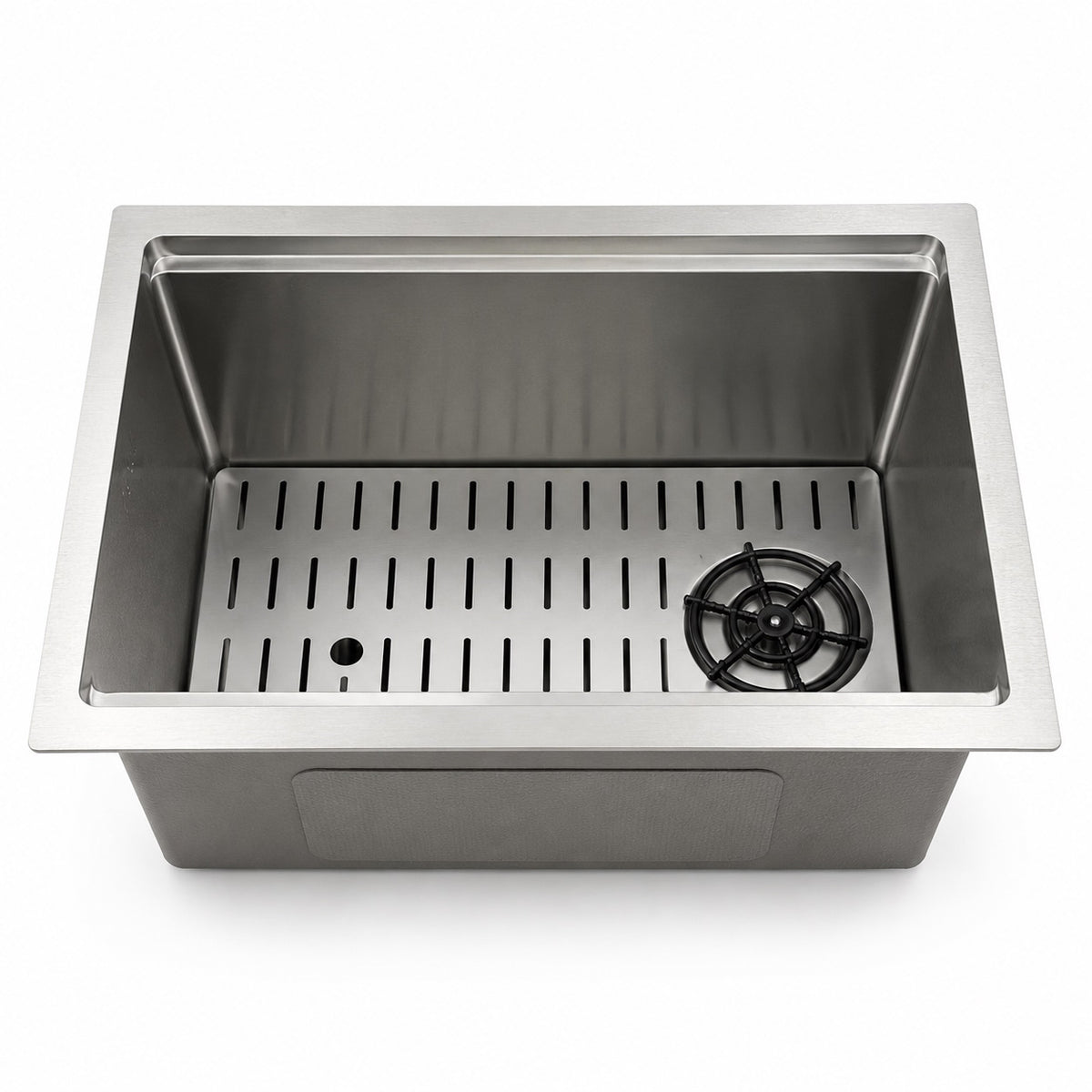 Silver Rectangular Sink with Cup Rinser - Modura Sinks