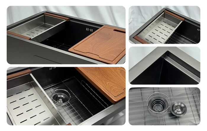 Beveled Corner Workstation Sink - Modura Sinks