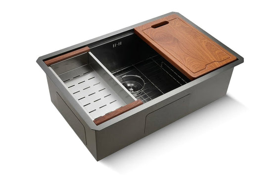Workstation Sink with Board & Rack