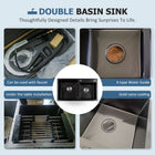 Black Double Bowl Kitchen Sink - Modura Sinks