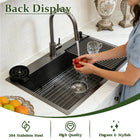 Black Kitchen Sink with Faucet, Cup Rinser & Soap Dispenser - Modura Sinks