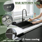 Black Kitchen Sink with Faucet, Cup Rinser & Soap Dispenser - Modura Sinks