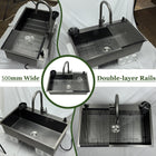 Black Kitchen Sink with Faucet, Cup Rinser & Soap Dispenser - Modura Sinks