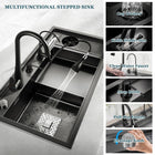 Black Stepped Sink, Kitchen - Modura Sinks