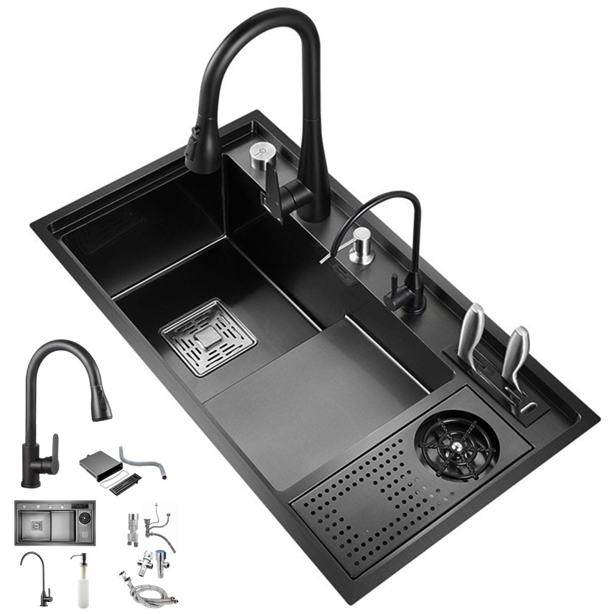 Black Stepped Sink, Kitchen - Modura Sinks
