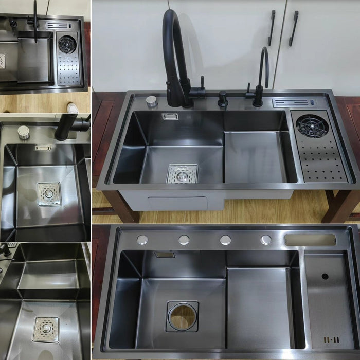 Black Stepped Sink, Kitchen - Modura Sinks