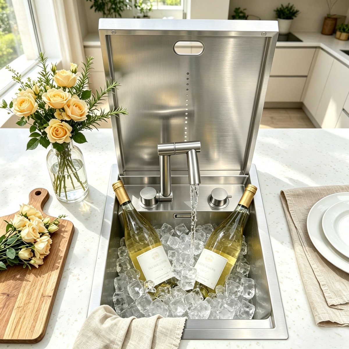 Cover Plate Sink with Folding Faucet - Modura Sinks