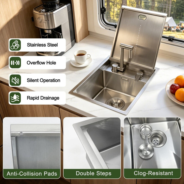 Cover Plate Sink with Folding Faucet - Modura Sinks