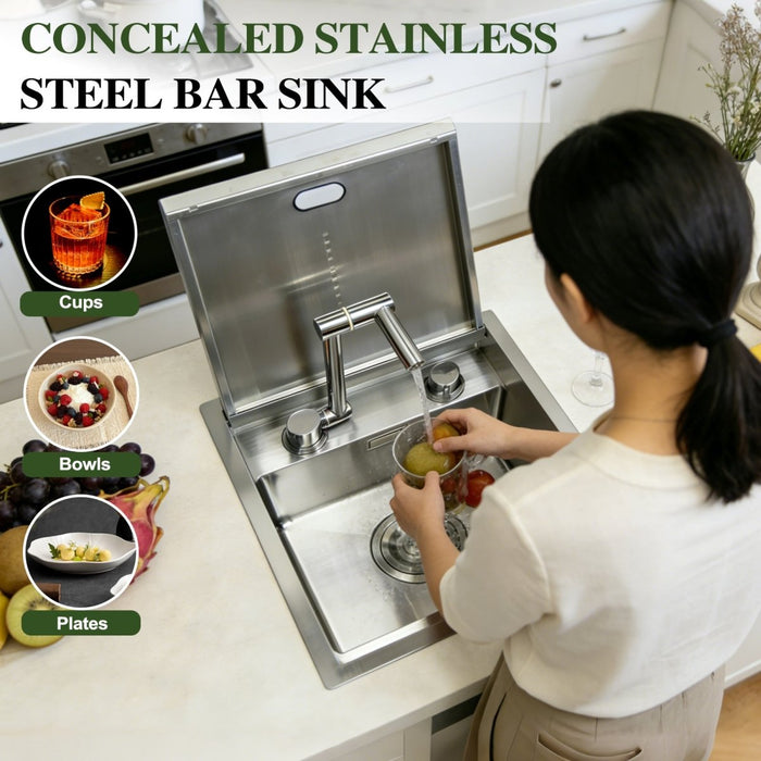 Cover Plate Sink with Folding Faucet - Modura Sinks