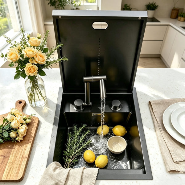 Cover Plate Sink with Folding Faucet