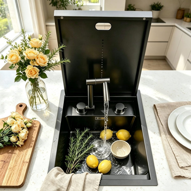 Cover Plate Sink with Folding Faucet - Modura Sinks
