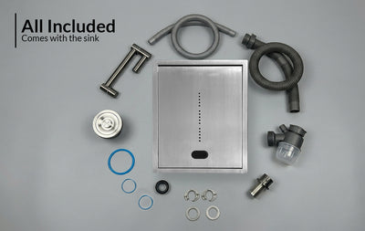Compact silver sink with cover plate
