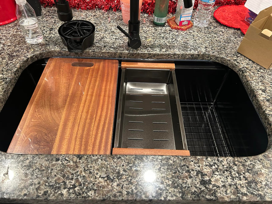 Beveled Corner Workstation Sink
