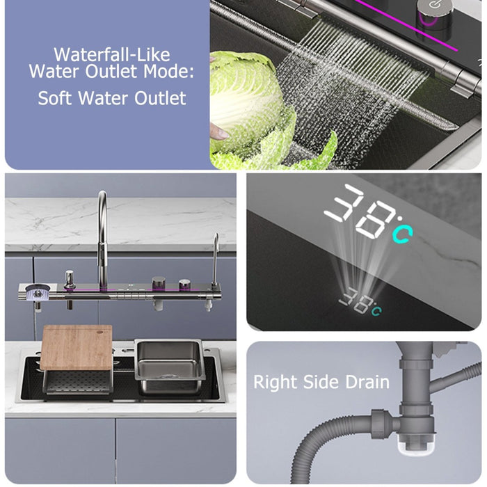Double Waterfall Sink with 4-Way Faucet System - Modura Sinks