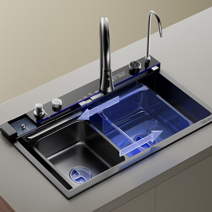 Double Waterfall Sink with 4-Way Faucet System - Modura Sinks