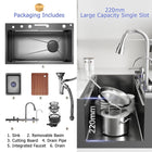 Double Waterfall Sink with 4-Way Faucet System - Modura Sinks