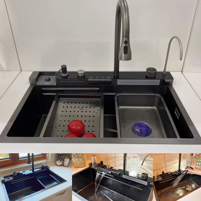 Double Waterfall Sink with 4-Way Faucet System - Modura Sinks