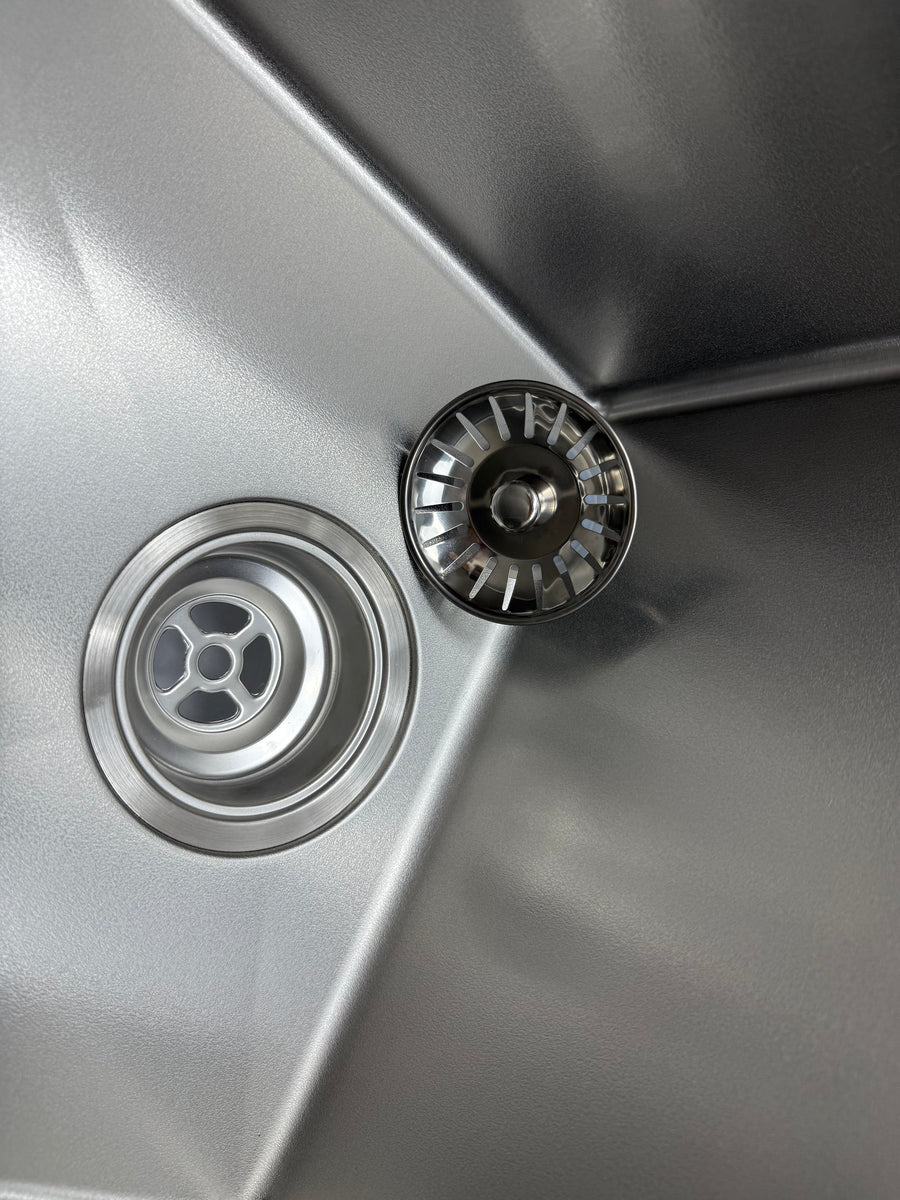 Silver Square Sink with Cup Rinser