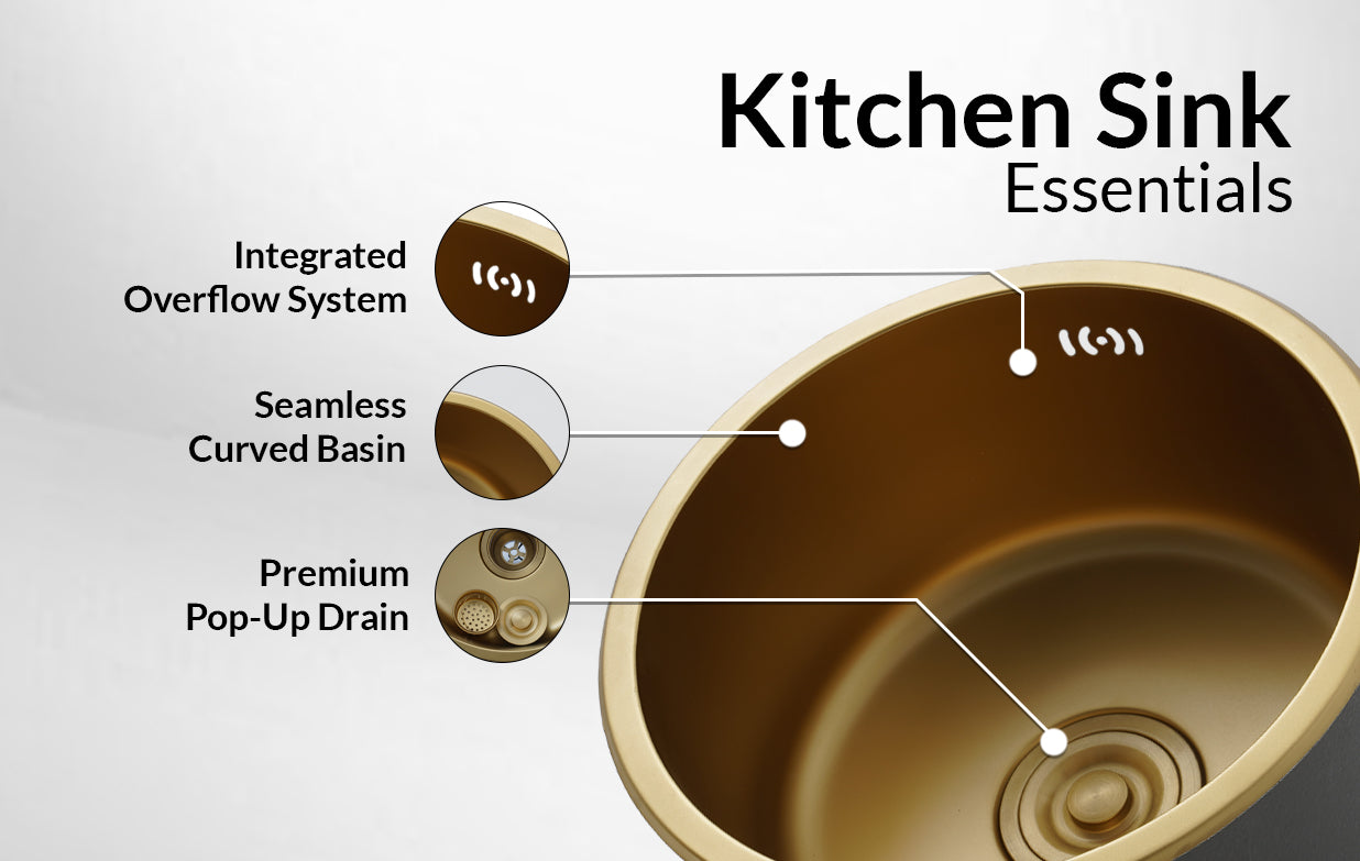 Gold Bar Sink for home bar or prep area