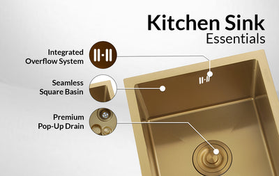 Gold Bar Sink for compact bar spaces