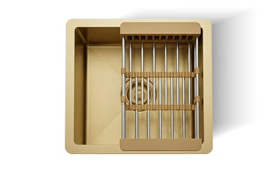Gold Bar Sink square 16 inch top mount