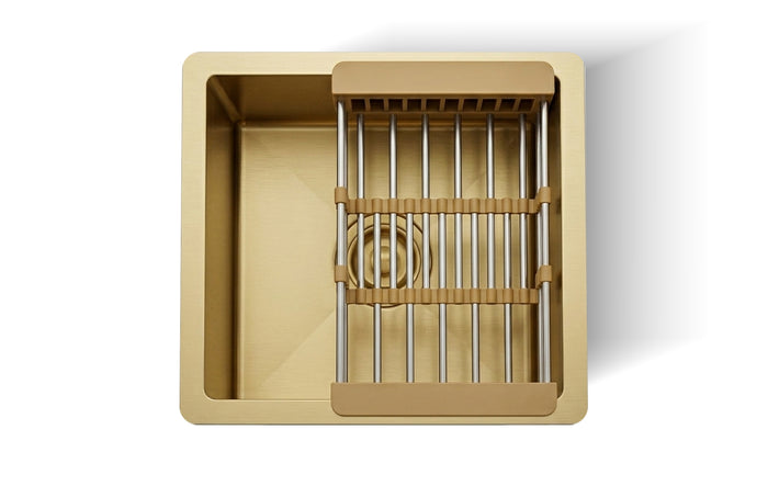 Gold Bar Sink square 16 inch top mount