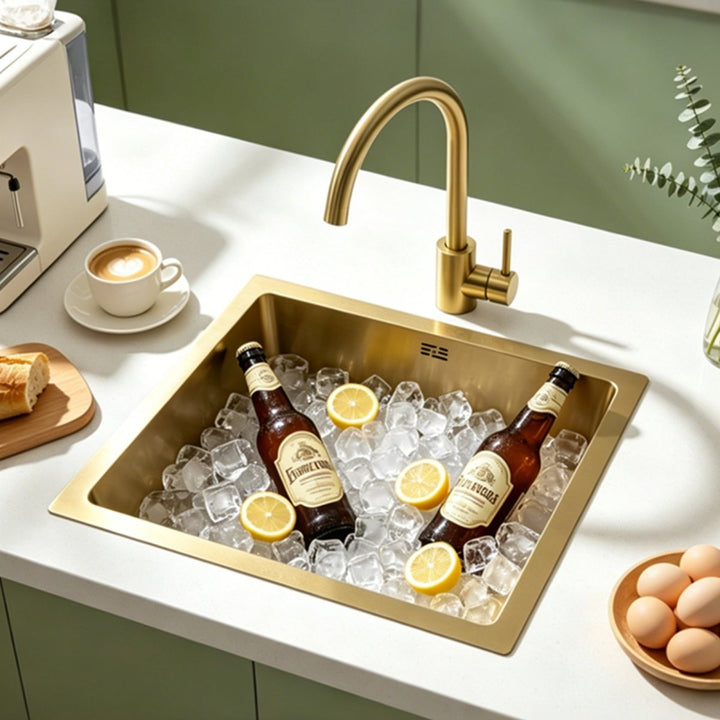 Gold Square Bowl Sink - Modura Sinks
