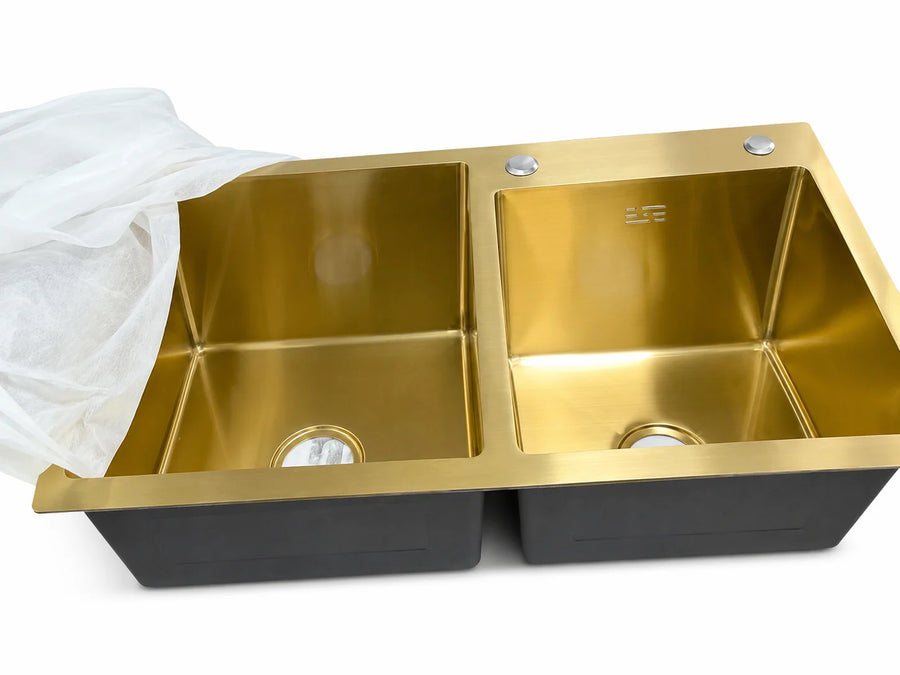 Gold Double Bowl Sink