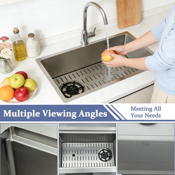 Kitchen Sink 19 inch Silver with Cup Rinser - Modura Sinks
