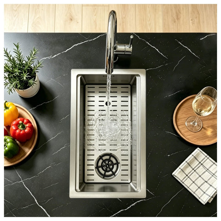 Kitchen Sink 19 inch Silver with Cup Rinser - Modura Sinks