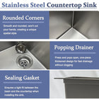 Kitchen Sink 19 inch Silver with Cup Rinser - Modura Sinks