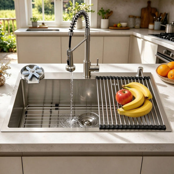 Faucet & Glass Rinser Sink