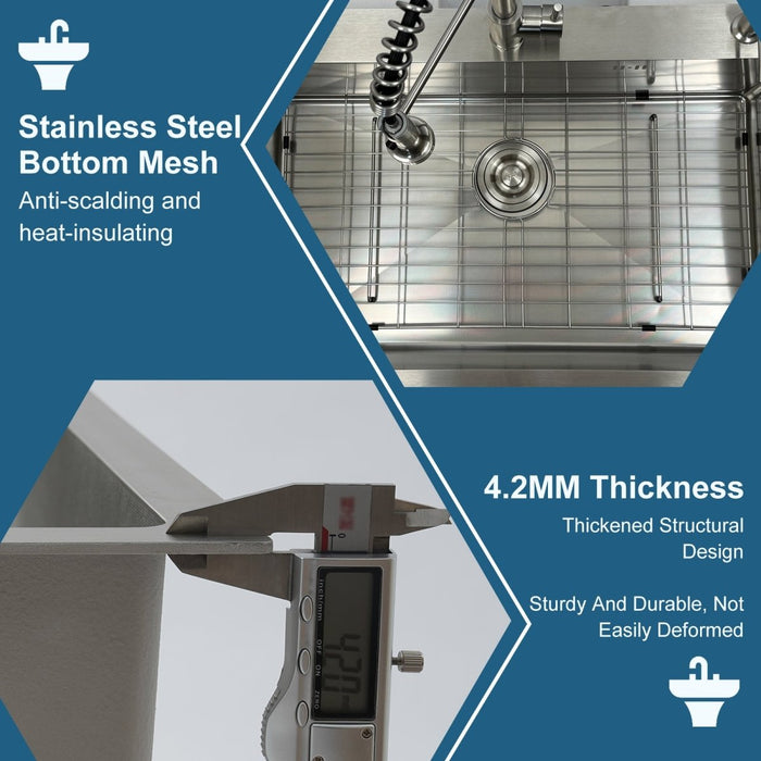Kitchen Sink with Faucet & Glass Rinser - Modura Sinks