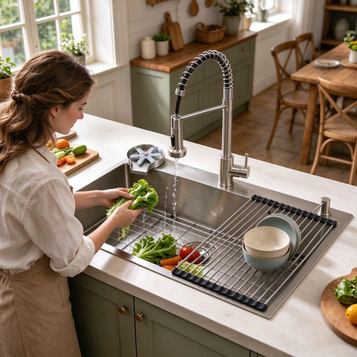 Kitchen Sink with Faucet & Glass Rinser - Modura Sinks