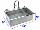 Kitchen Sink with Faucet and Glass Rinser - Modura Sinks