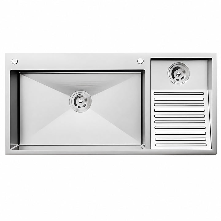 Washboard Laundry Utility Sink with Built-In Drainboard - Modura Sinks
