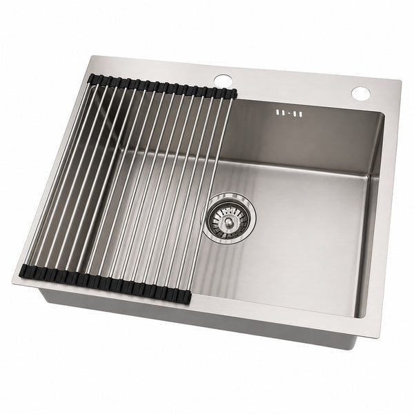 Silver Sink With Drying Rack