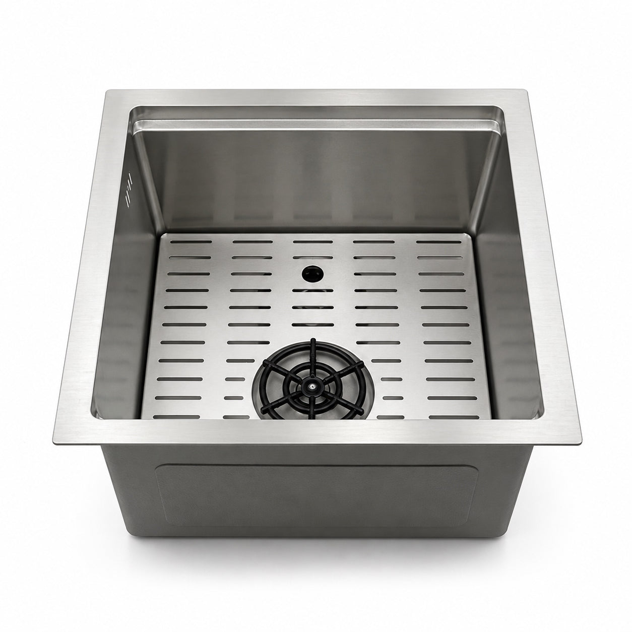 Silver Square Sink with Cup Rinser - Modura Sinks
