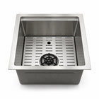 Silver Square Sink with Cup Rinser - Modura Sinks