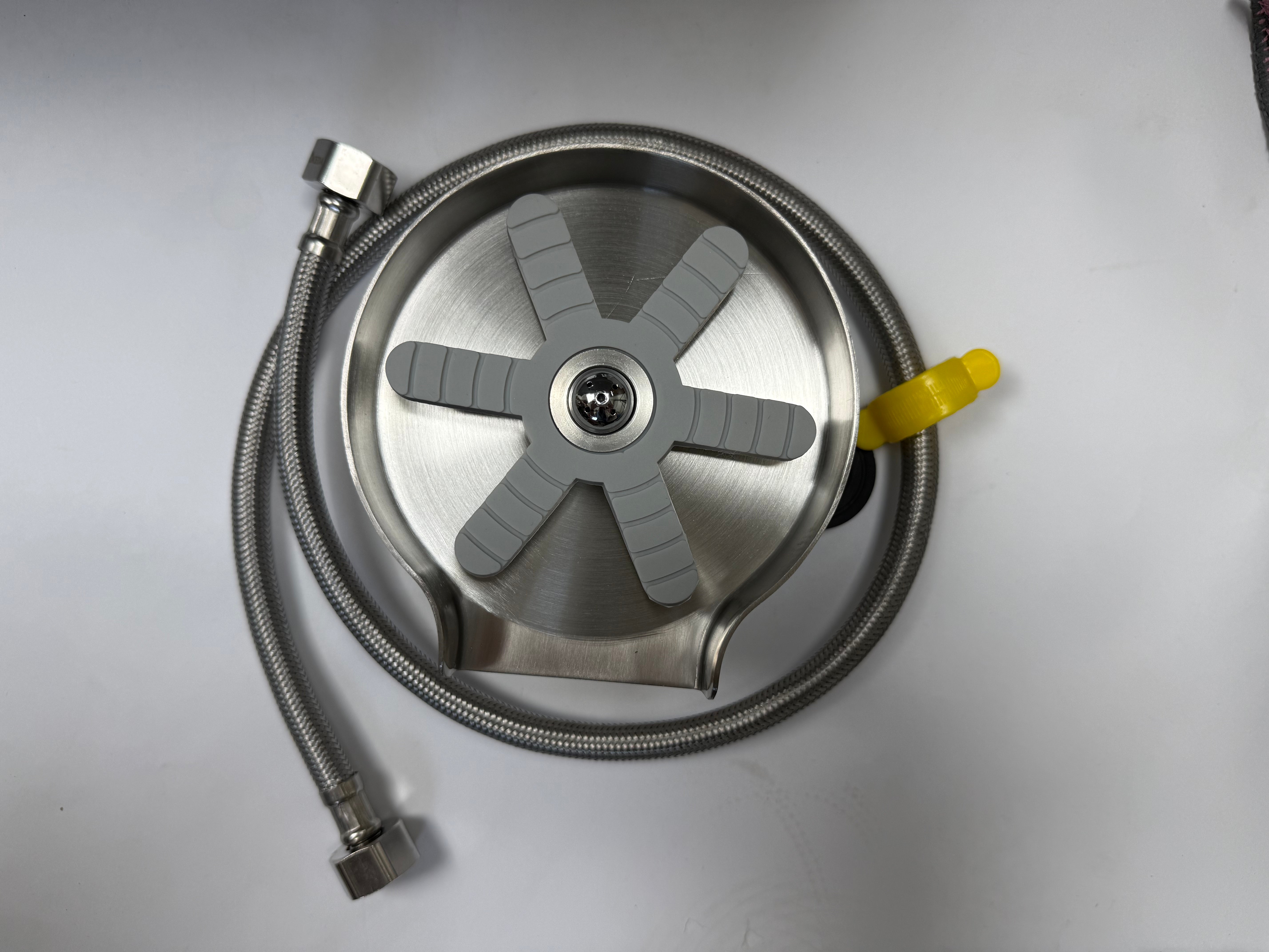 Stainless Steel Glass Rinser beside kitchen faucet