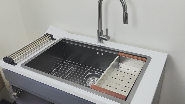 Workstation Sink with Cutting Board & Rack