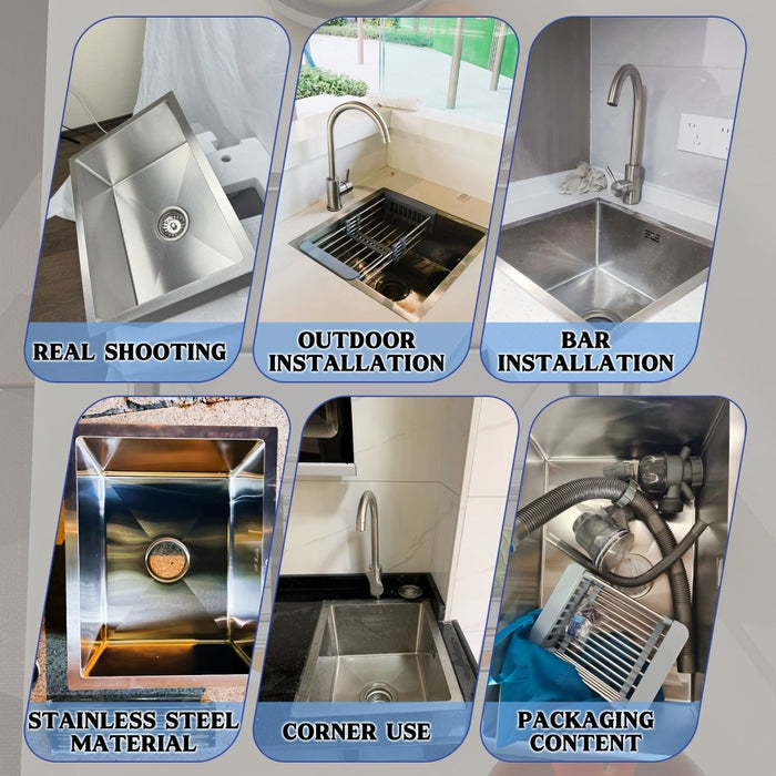 Rectangular Kitchen Sink 22 inch Silver - Modura Sinks