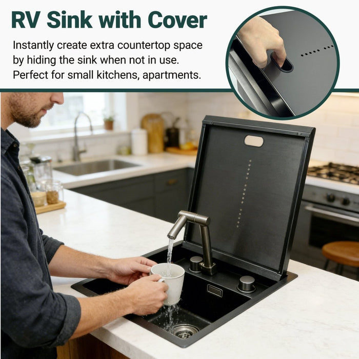 RV Kitchen Sink with Folding Faucet - Modura Sinks