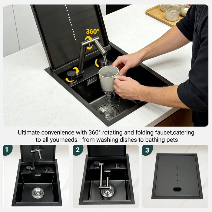 RV Kitchen Sink with Folding Faucet - Modura Sinks