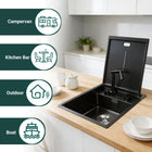 RV Kitchen Sink with Folding Faucet - Modura Sinks