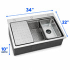 Silver Double-Step Workstation Sink - Modura Sinks