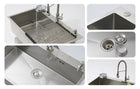 Silver Kitchen Sink with Faucet & Glass Rinser - Modura Sinks