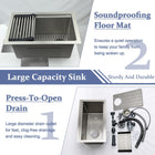 Silver Rectangular Sink with Cup Rinser - Modura Sinks
