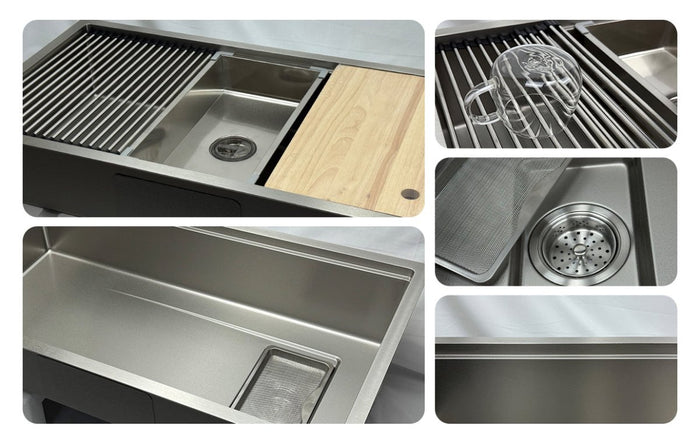Silver Textured Stainless Steel Sink - Modura Sinks