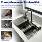 Silver Waterfall Workstation Sink - Modura Sinks